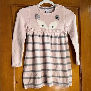 Adorable Pink and Gray Striped Knit Dress